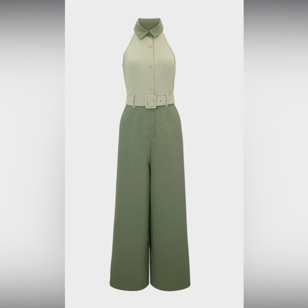 Green Racerback Jumpsuit - Picture 3 of 6